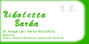 nikoletta barka business card